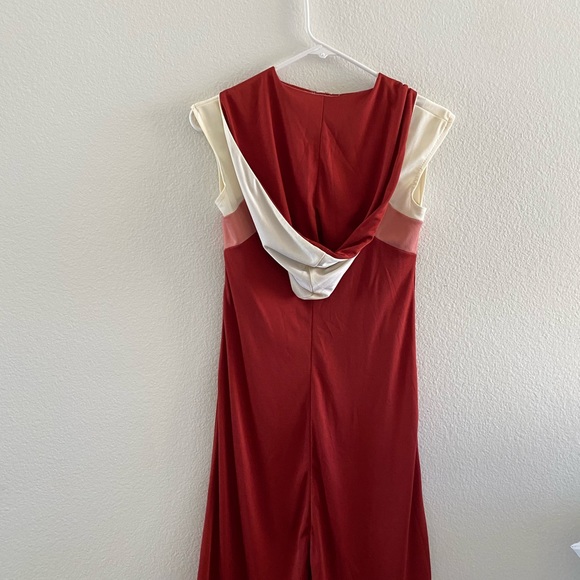 (Copy ) Vintage 1970s Hooded Midi Dress With Color Blocked Top - Picture 4 of 5